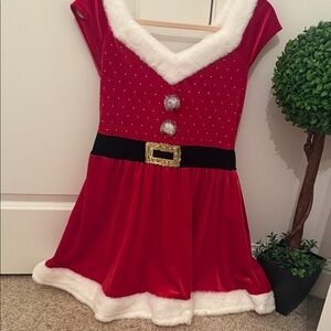 Red Santa Dress with White Fur Trim